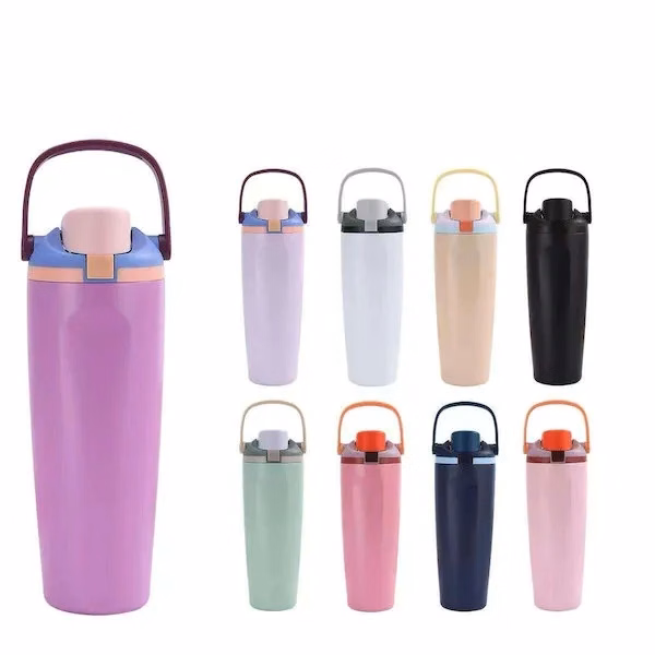 40oz Stainless Steel Ice Cup with Straw and Lid