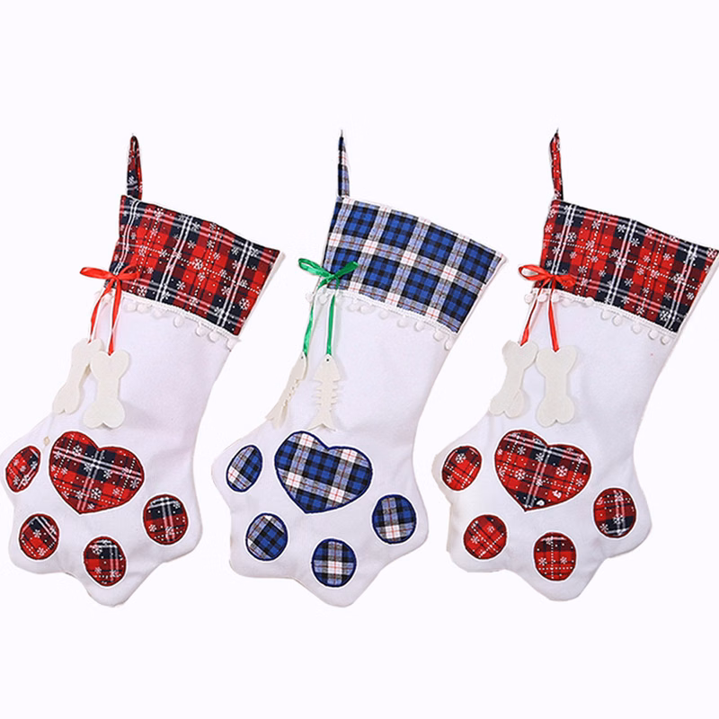 Christmas Sock Dog's Paw Gift Bag