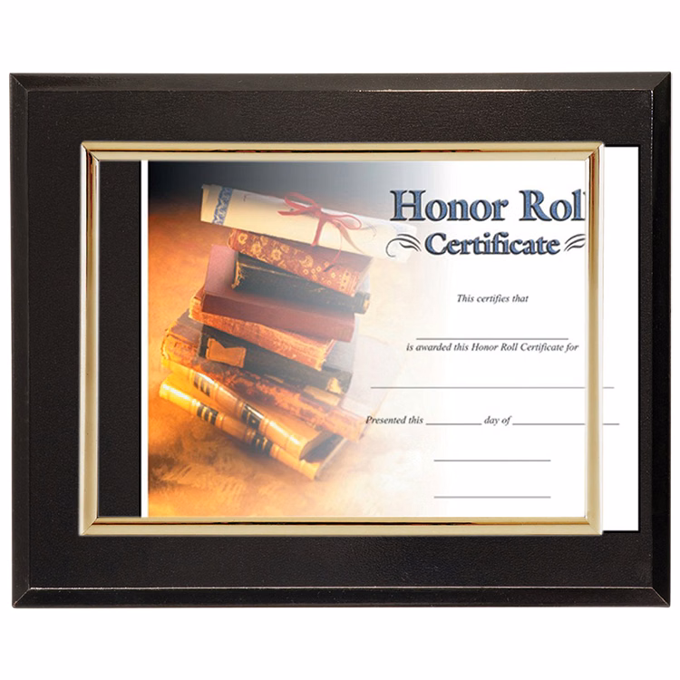 Slide In Certificate Plaque-Black Gloss