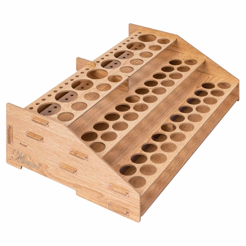 Space-Saving solidly Wooden Craft Paint&Brush Organizer Rack