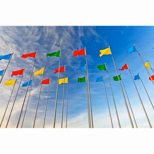 Stock Blank Attention Horizontal Flag - Rectangle
