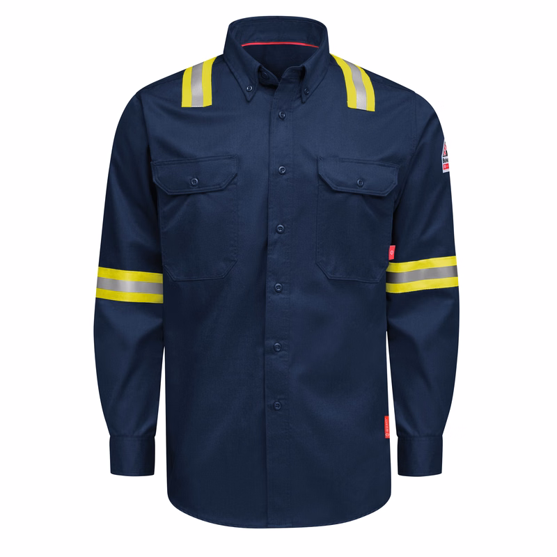 Bulwark® iQ Series Men's Enhanced-Vis Midweight Comfort Woven Shirt