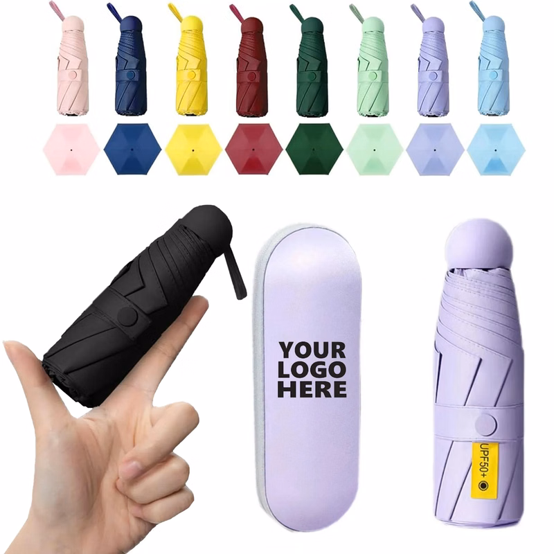 MOQ 20 Mini Capsule Folding Sun Umbrella