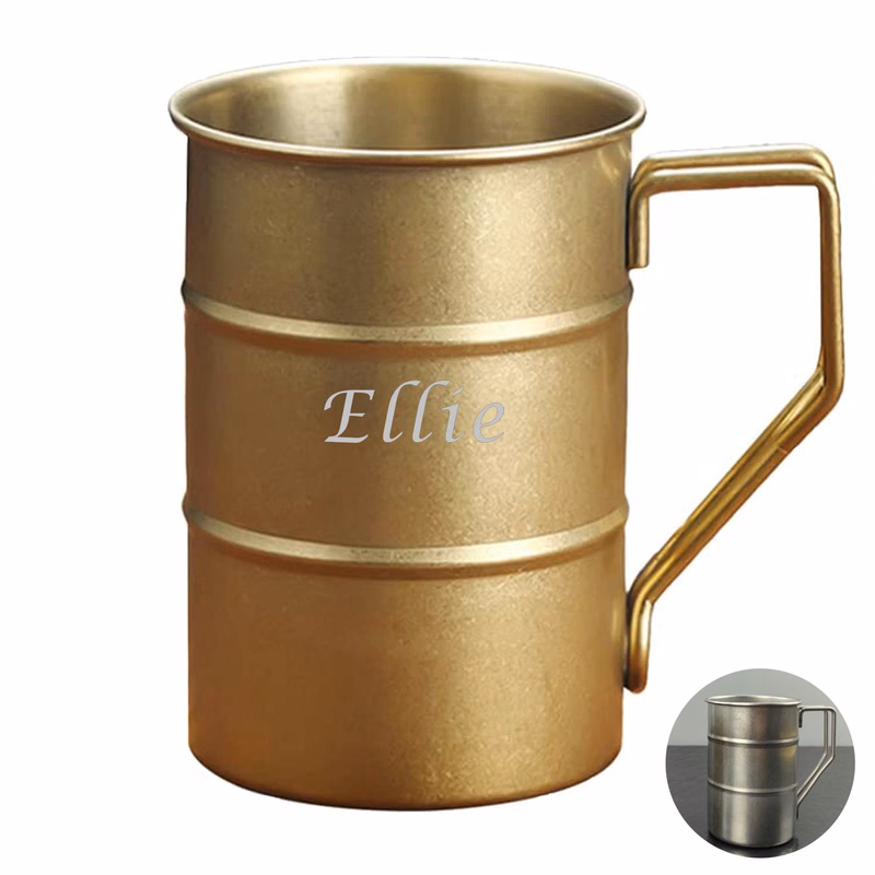 12.3 oz stainless steel mug with handle