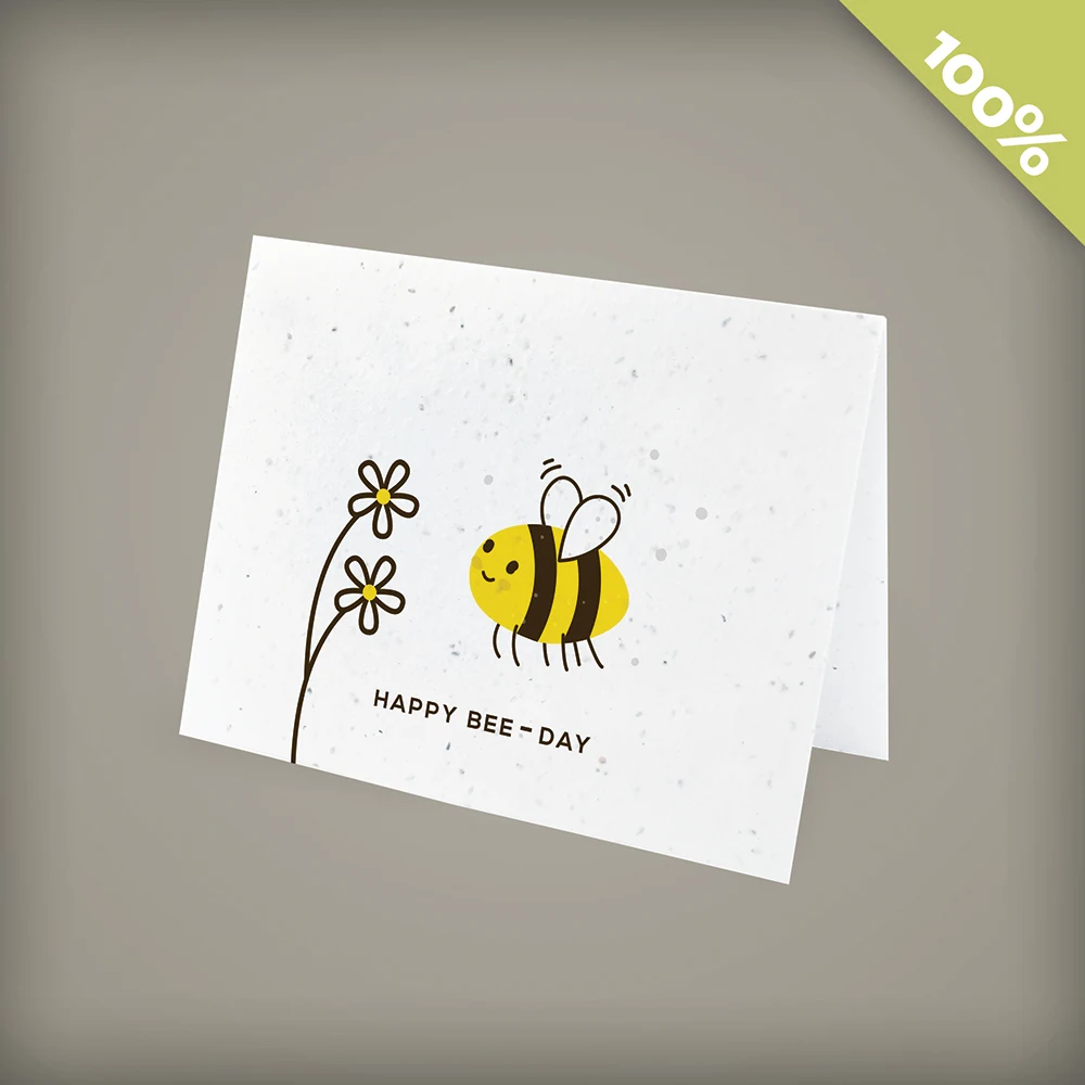 Happy Bee-Day Plantable Corporate Birthday Cards 1