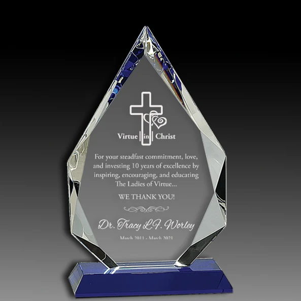Diamond Crystal On Blue Pedestal Base 1