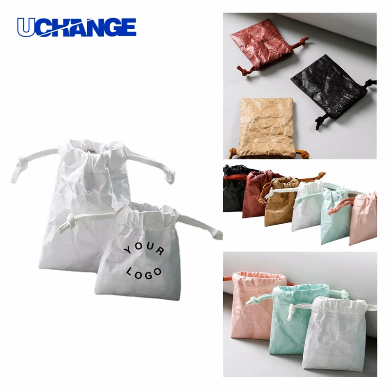 Lightweight Tyvek Mini Pouch with Drawstring Bag