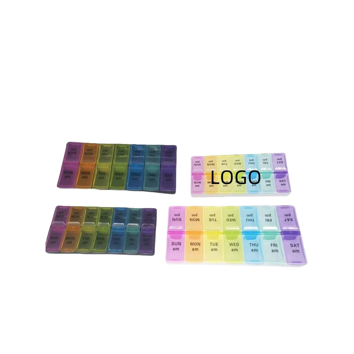 Large Sized Double Row Compartment Medicine Pill Box 1