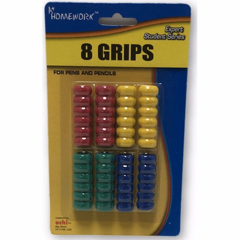 Pencil/Pen Finger Grips - 8 Count Assorted Colors