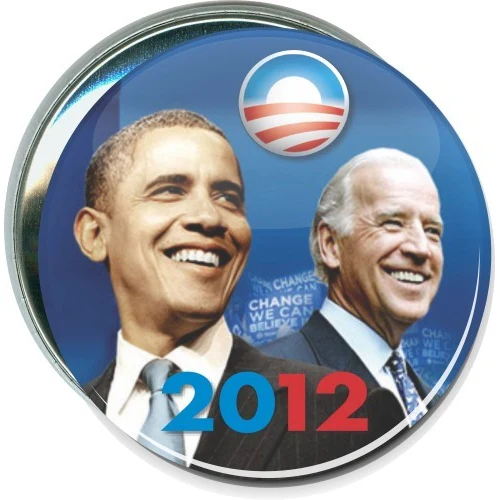 Obama, Biden, 2012, Blue, Political Button 1