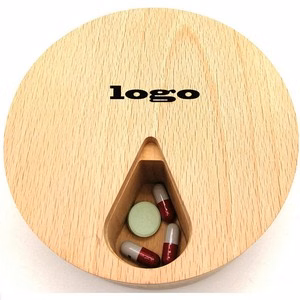 Wooden 7 Compartment Pill Case