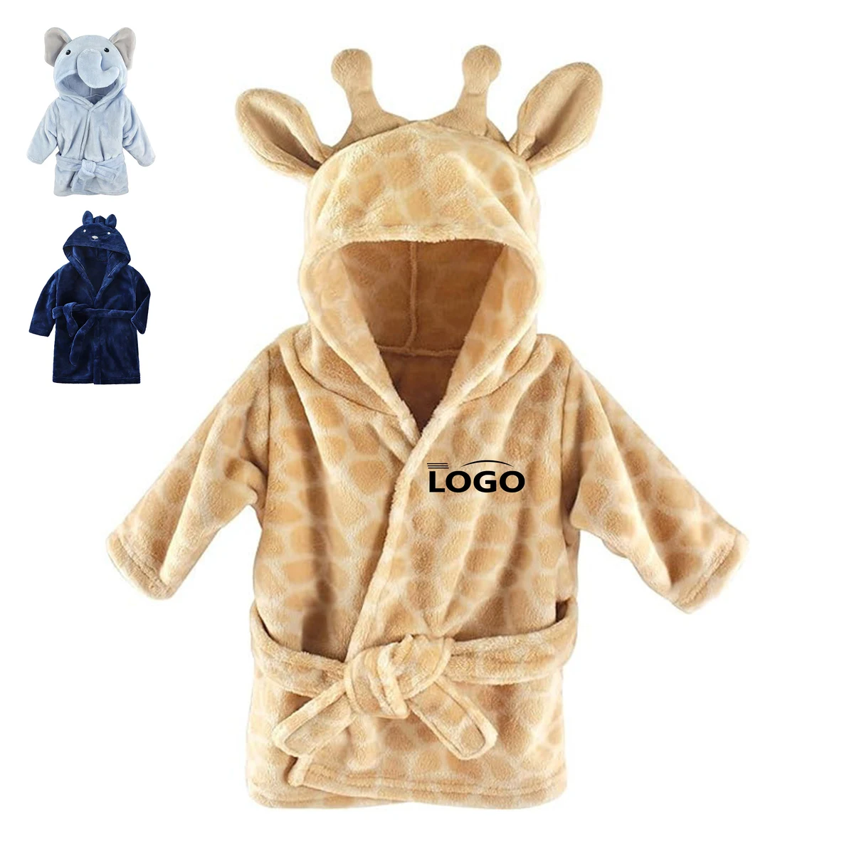 Cozy Animal-Themed Flannel Bathrobe for Kids 1