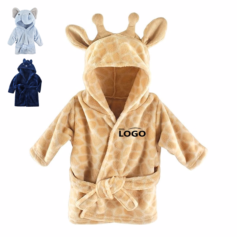 Cozy Animal-Themed Flannel Bathrobe for Kids