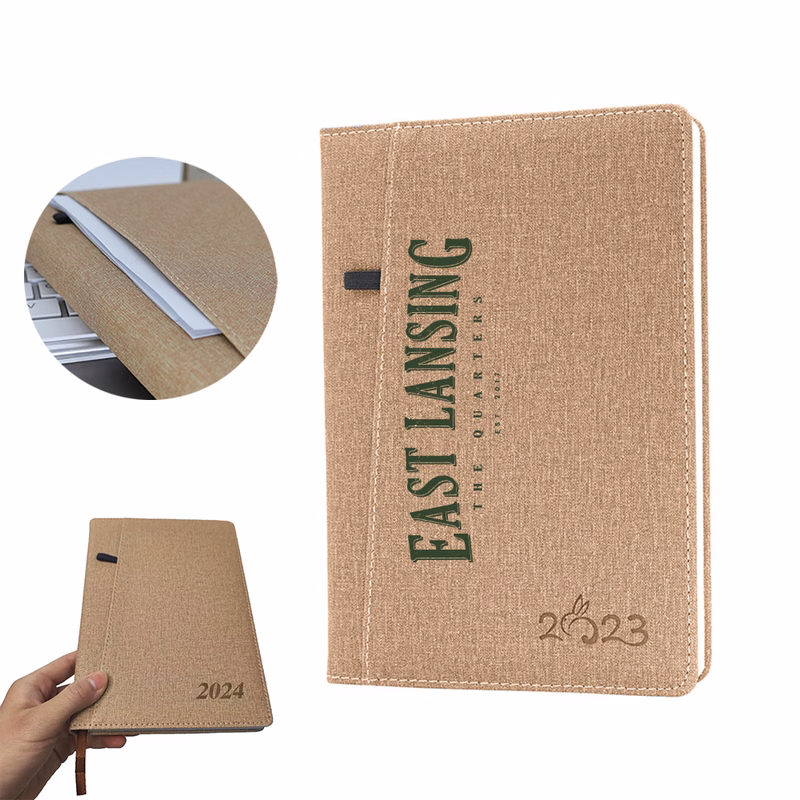 Fabric PUJournal Notebook with Pocket