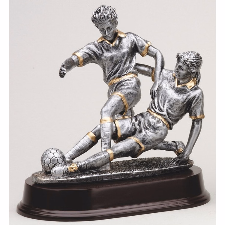 8" Tall Double Action Soccer Female Figure Award