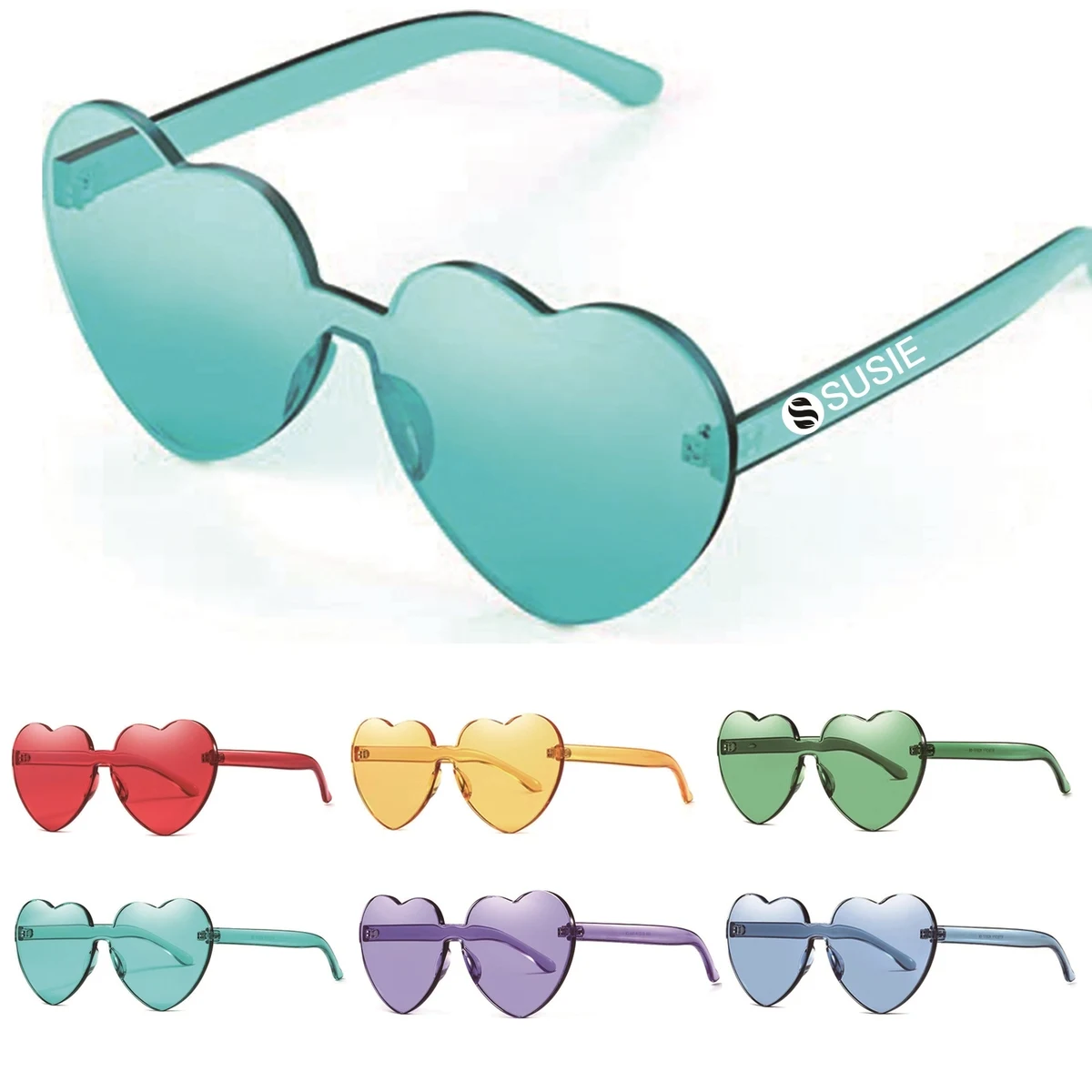 Colorful Heart Shape Plastic Sunglasses 1