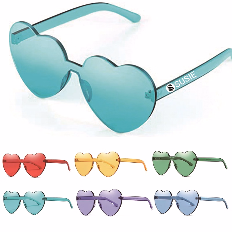 Colorful Heart Shape Plastic Sunglasses