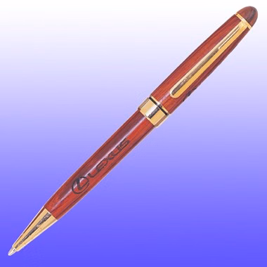 STANDARD ROSEWOOD PEN WITH GOLD PLATED FINDING