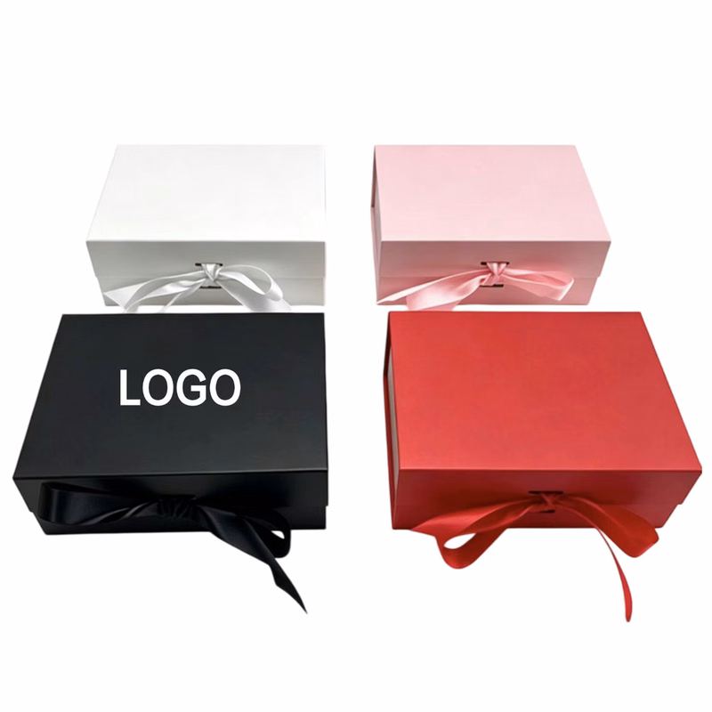 One Piece Folding Ribbon Gift Box