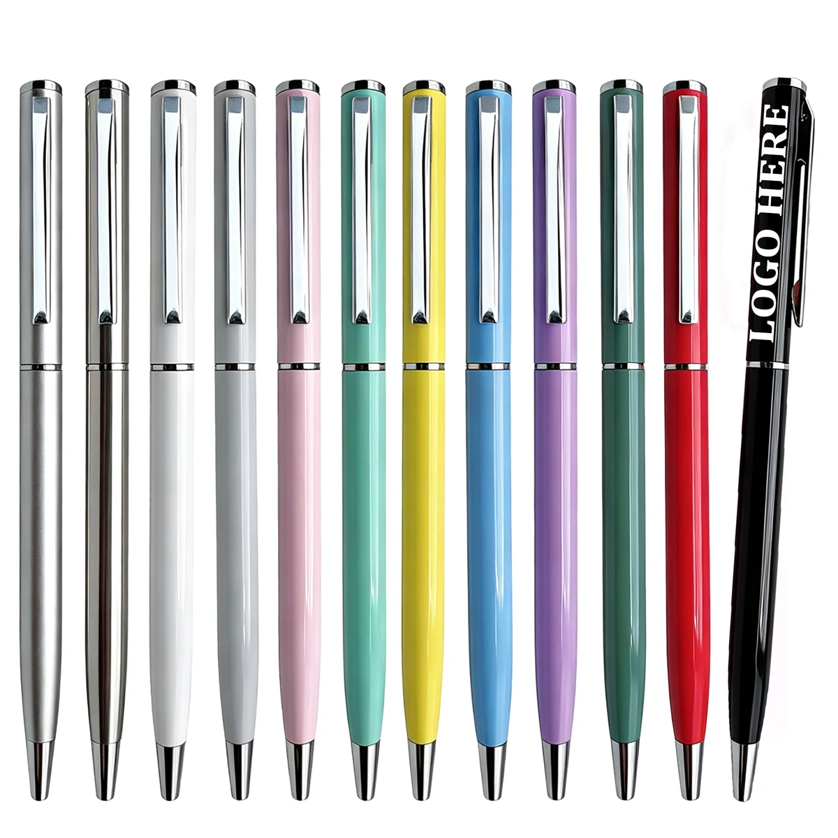 Laser Engraved Logo Slim Twist Metal Pen 1