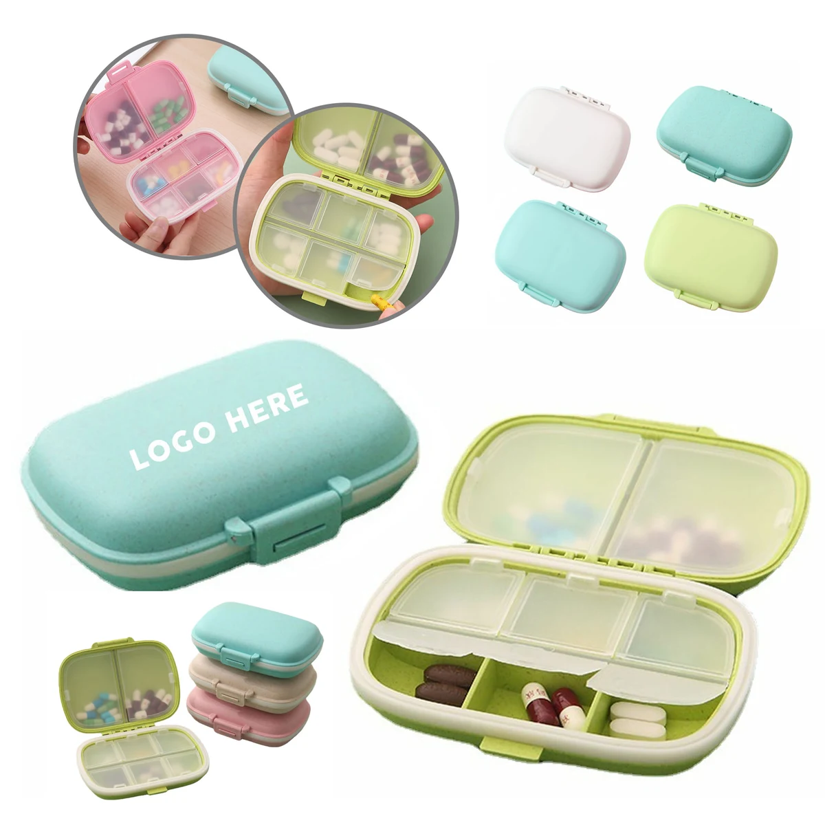 Compact Oval Pill Storage Box with Dual Compartments 1