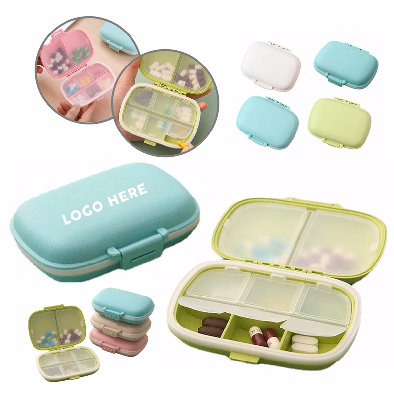 Compact Oval Pill Storage Box with Dual Compartments