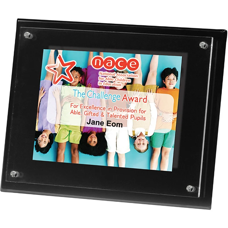 2 Panel Black Radiant Plaque (8"x 10"x 3/8") (PhotoImage) 1