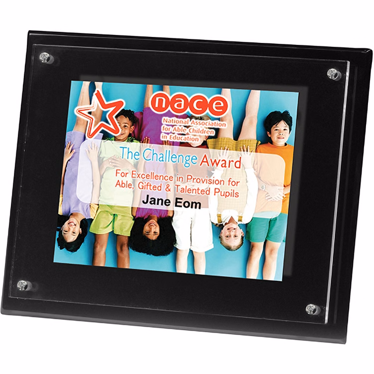 2 Panel Black Radiant Plaque (8"x 10"x 3/8") (PhotoImage)