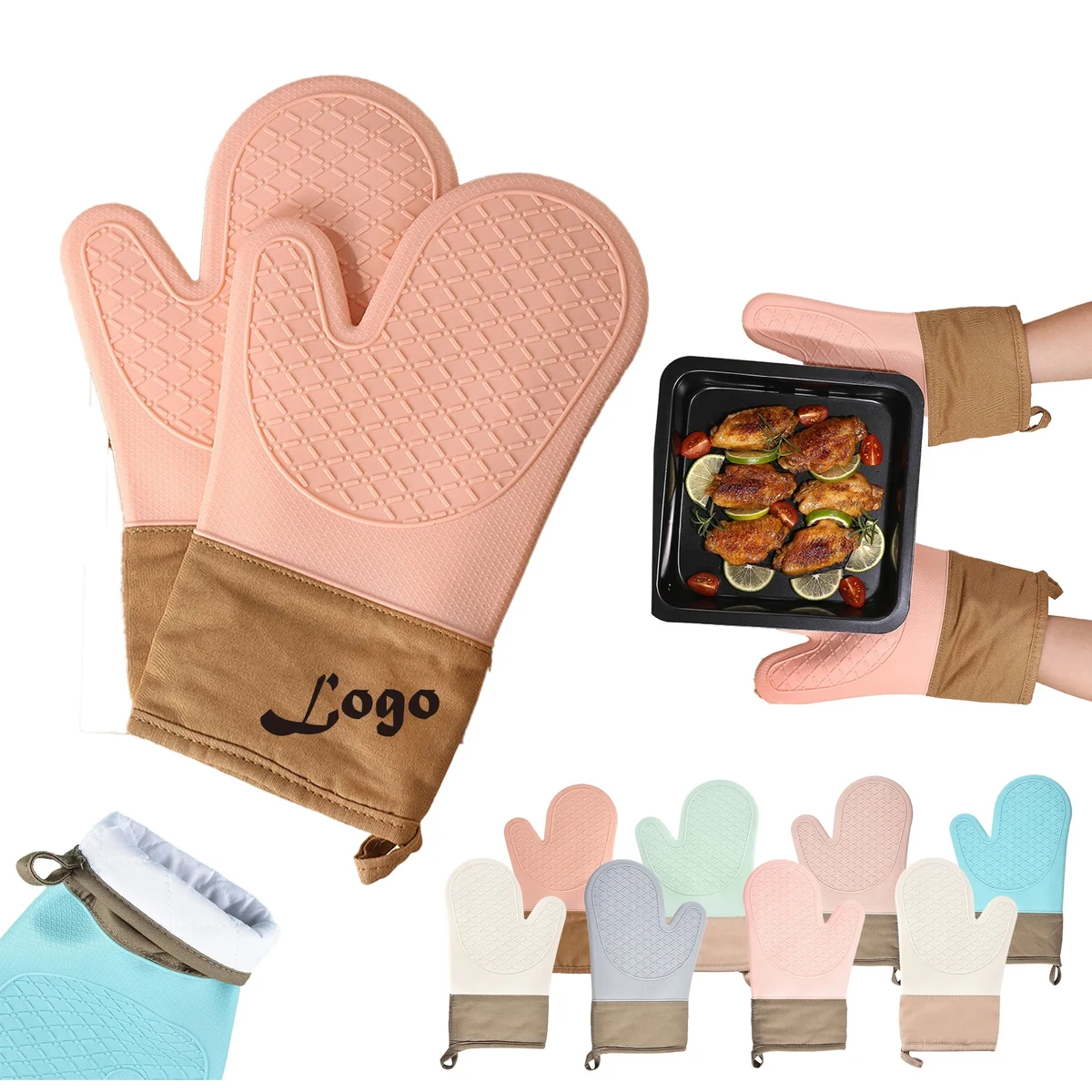 Dual-Color Silicone Oven Mitt 1