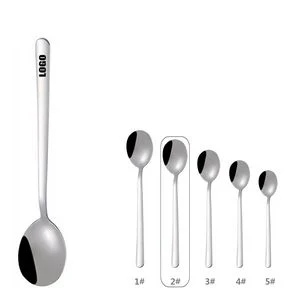7.28 Inch Silver Dessert Coffee Spoon, custom kitchen gadget with logo imprint 1