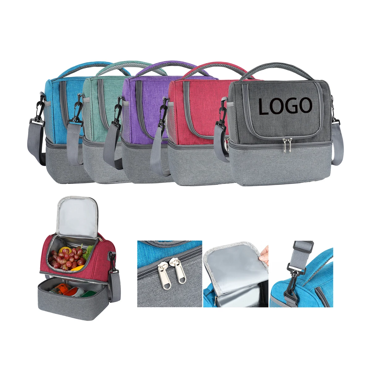 Insulated Lunch Bag for Men Women Double Deck 9L 1