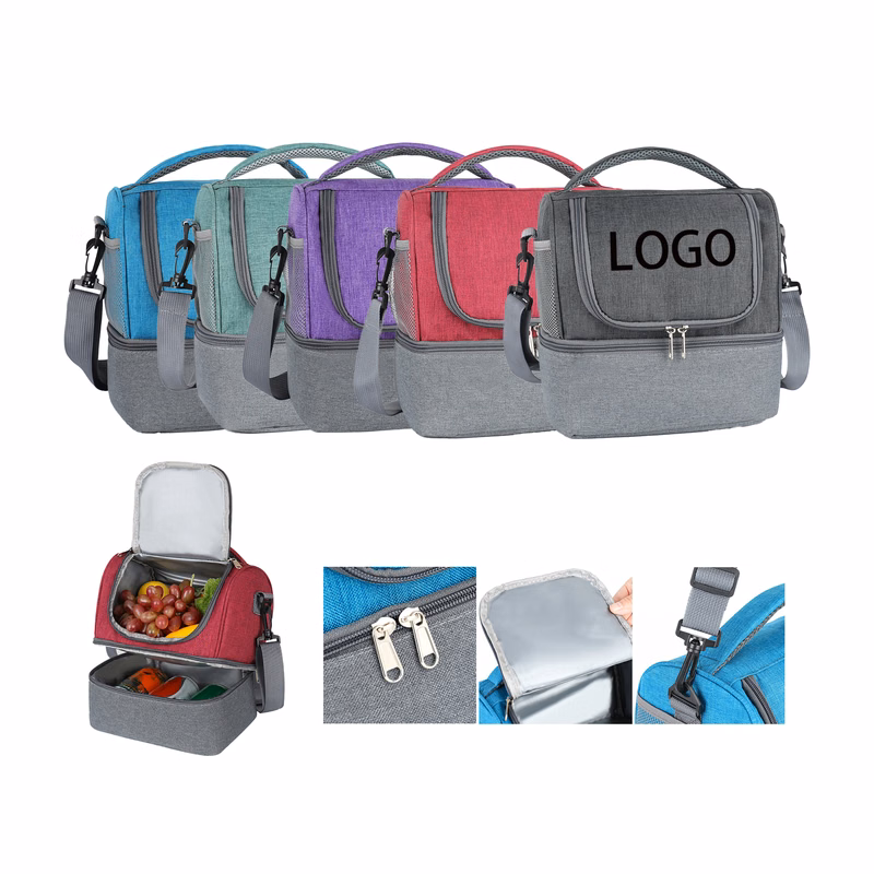 Insulated Lunch Bag for Men Women Double Deck 9L