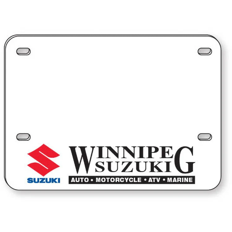 .060 White Styrene Licence Plates (5.625" x 7.875") screen-printed 1