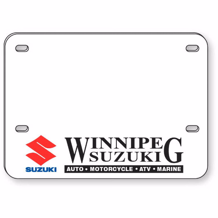 .060 White Styrene Licence Plates (5.625" x 7.875") screen-printed