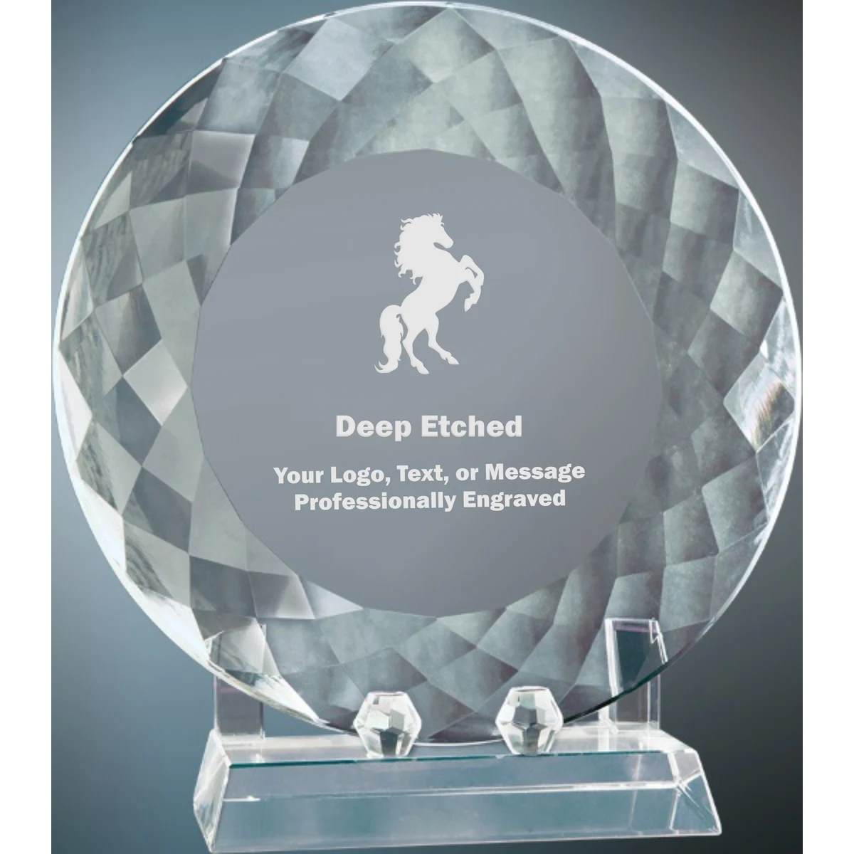 8 1/2" Crystal Plate with Base Award 1