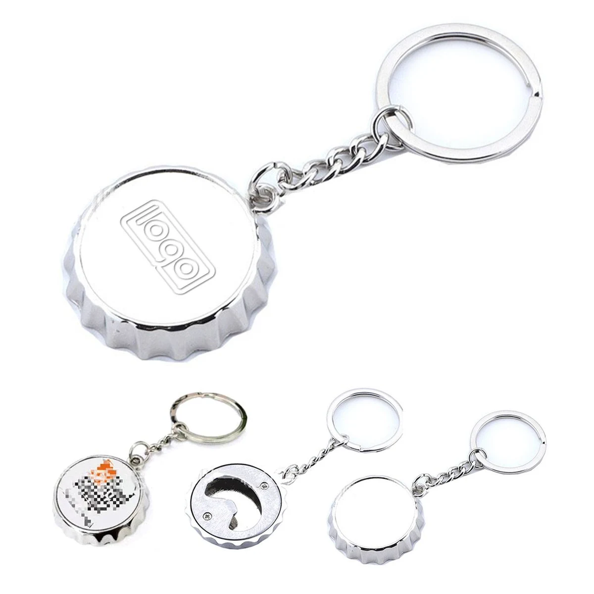 Custom Zinc Bottle Opener Keychain 1