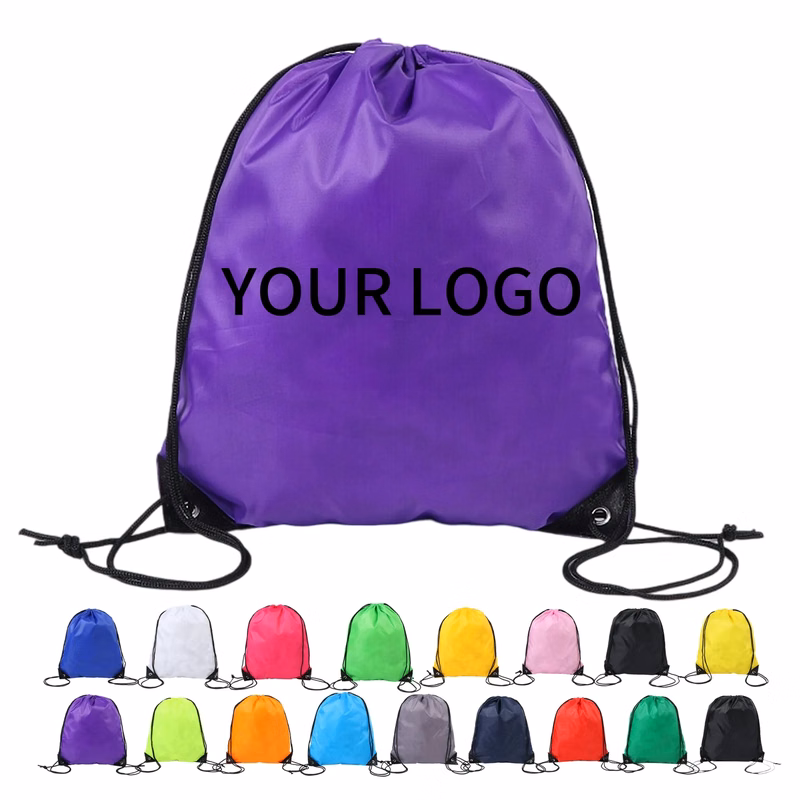 13.39 Inch Polyester Drawstring Bag Lightweight for Travel