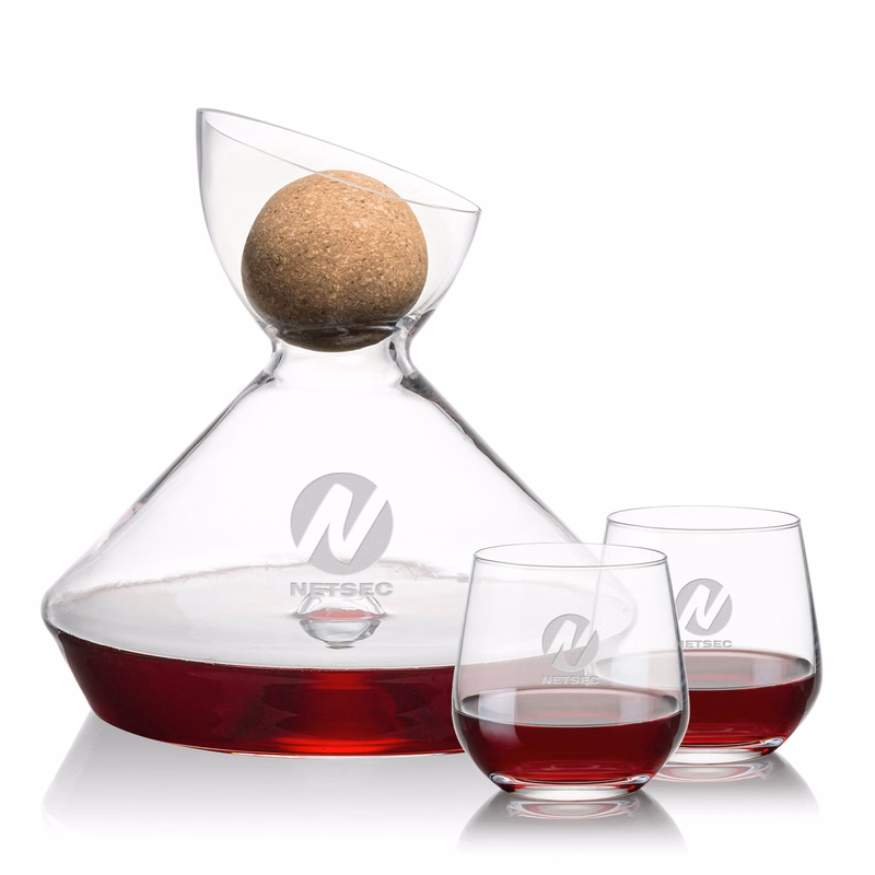 Woodbury Carafe w/Cork Stopper & Garland Stemless Wine