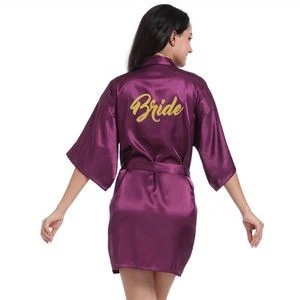 Womens Silk Satin Sleepwear Wedding Party Bride 1