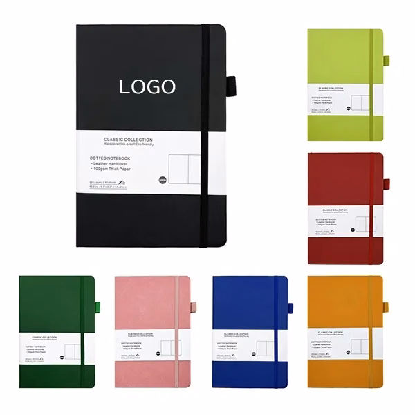 A5 Leather Dotted Notebook