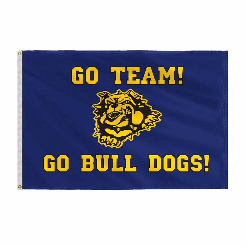 Bull Dog Mascot Flags