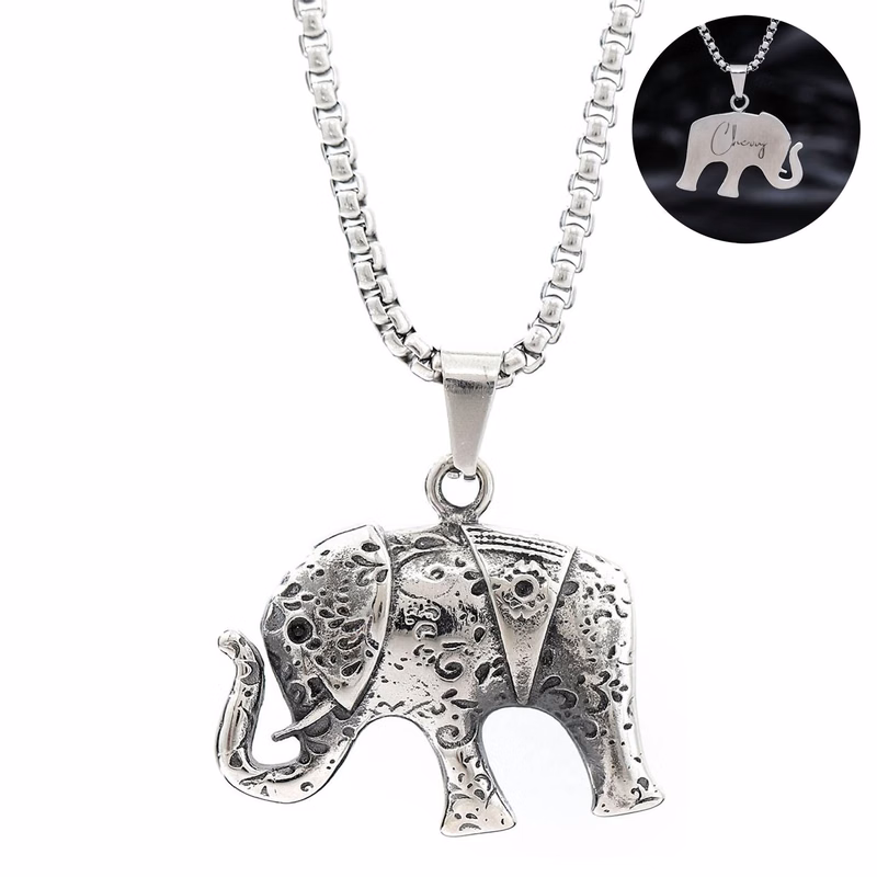 Titanium Steel Elephant Necklace