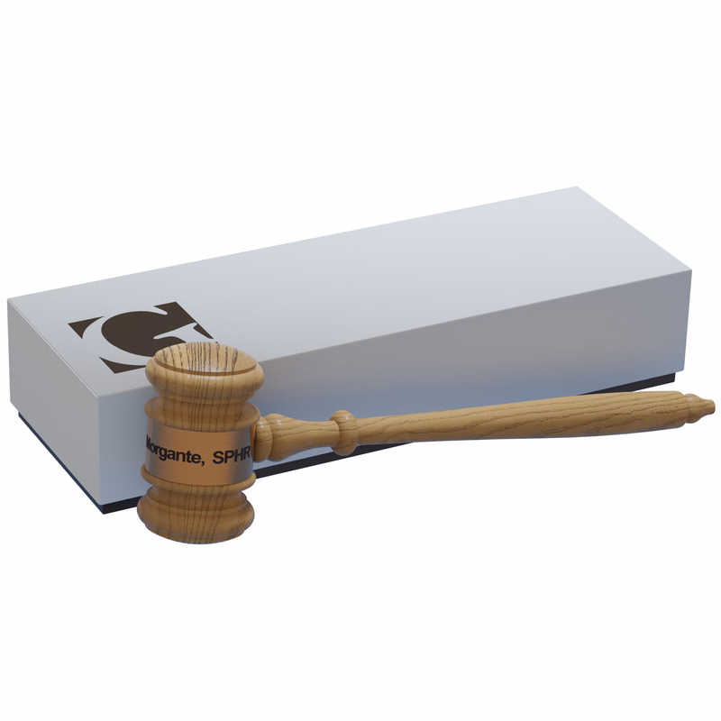 Oak Style Gavel and Gift Box
