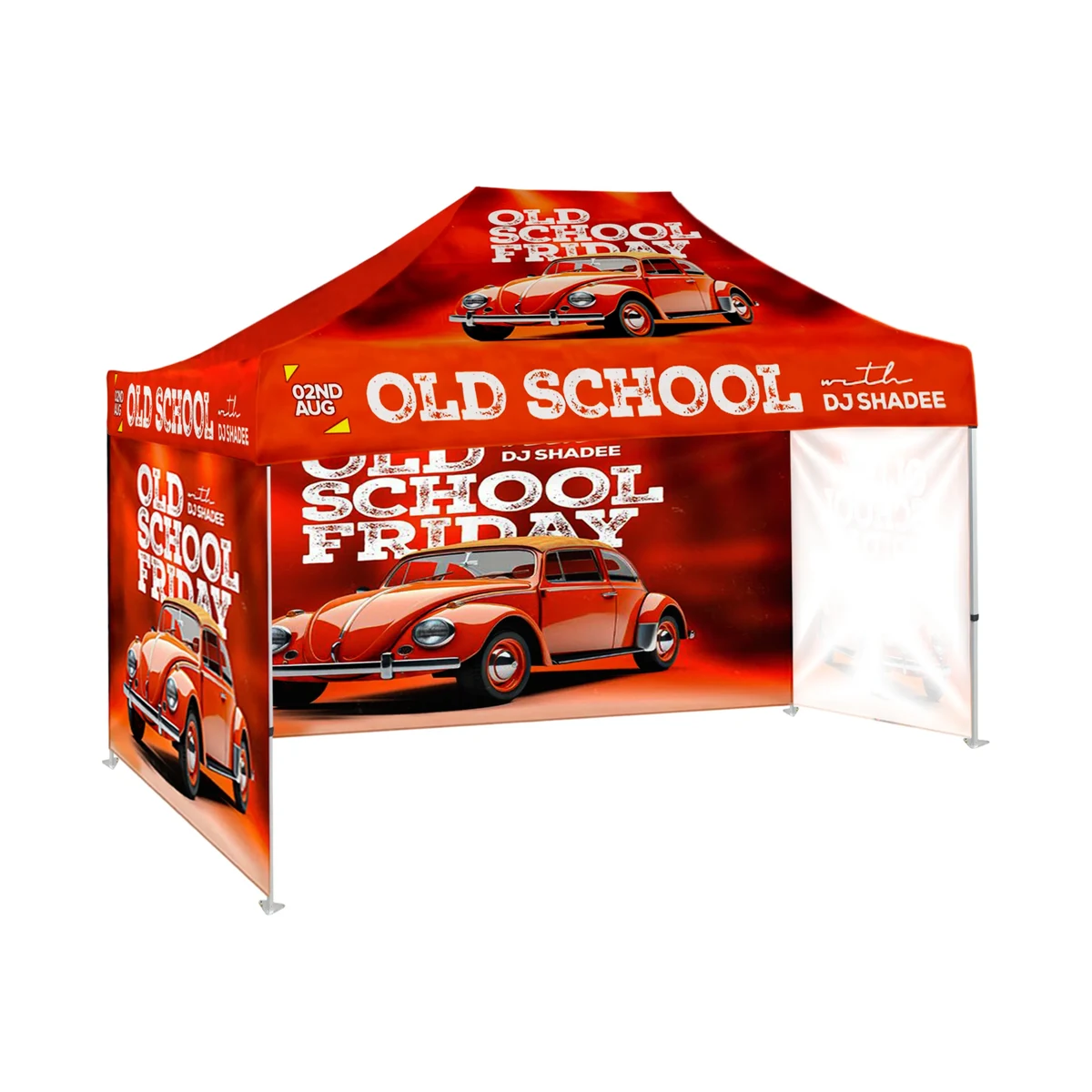 10'x15' Tent Canopy w frame, 1 long full + 2 side full wall 1
