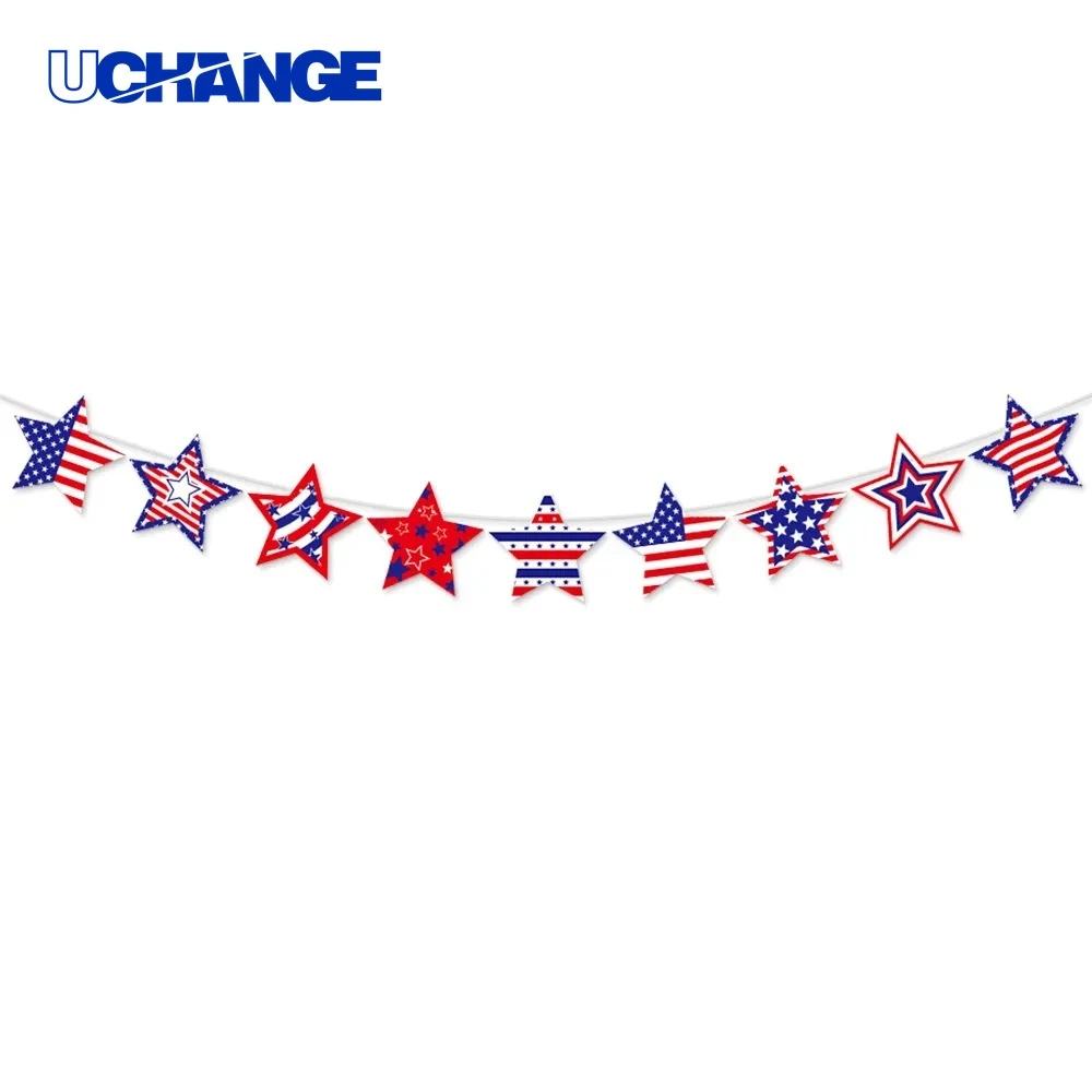 Independence Day Pull Flag Banners Decoration Set 1