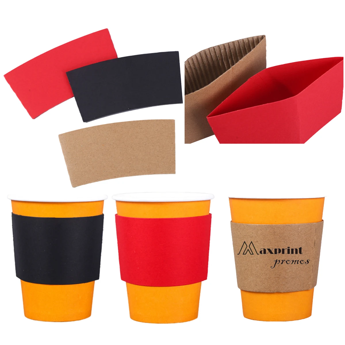 Custom Paper Cup Sleeve, custom koozie with logo imprint 1