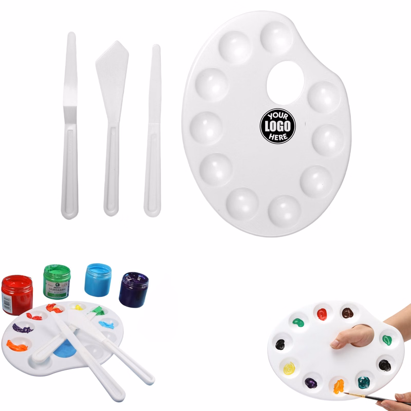 Plastic Palette w/Spatula Knives Art Supplies Kit