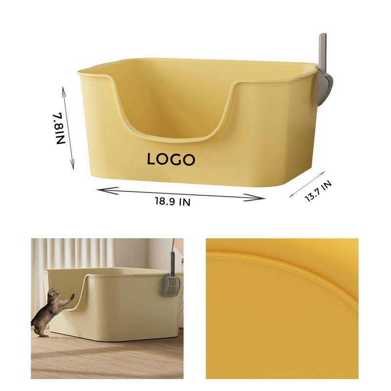 MOQ 10 PCS Economical Plastic Open Cat Litter Box