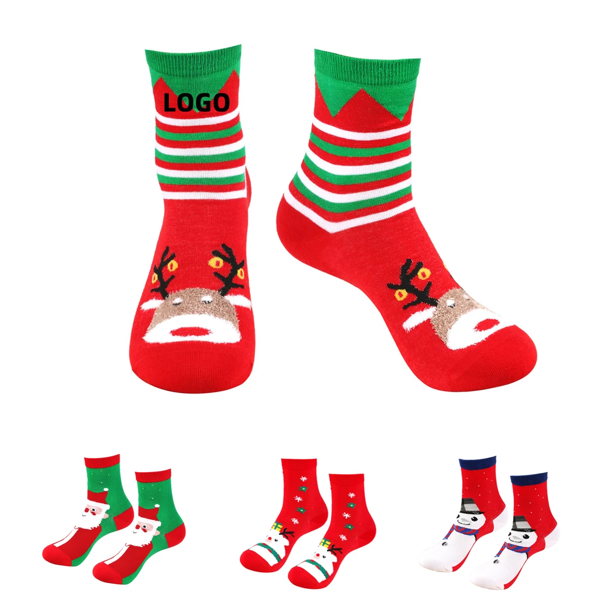 Christmas Socks Polyester Embroidered Design 1