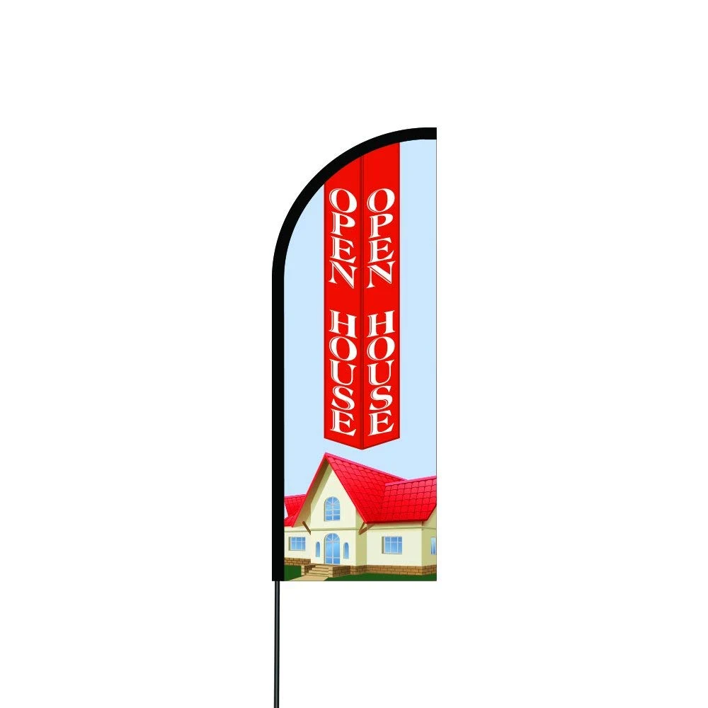 Open House Flag Kit 17' Feet Feather Flag Sign Outdoor Banner 1